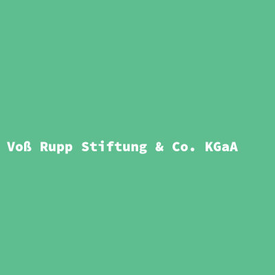 Voß Rupp Stiftung &amp; Co. KGaA